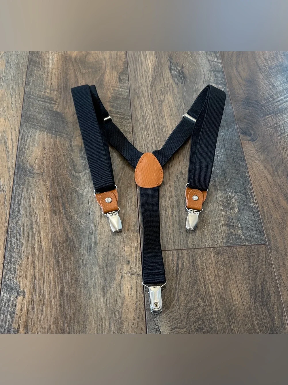 Kids Boys Suspenders - 33 Inch, Size 8-12 Years Metal Clips Elastic Adjustable